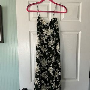 Spaghetti strap green floral Abercrombie dress